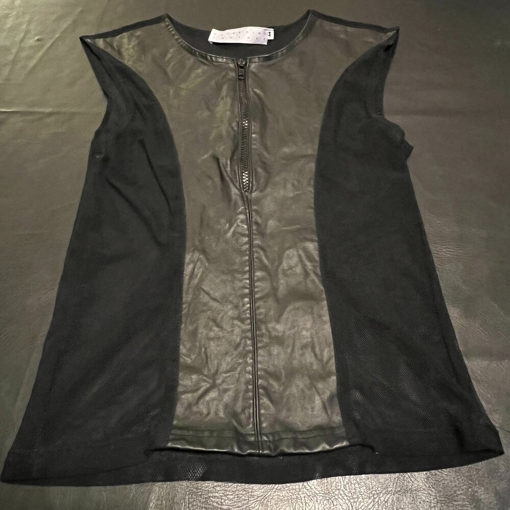 VTG | Catherine Coatney | Men's Zip Front | Faux Leather & Mesh | Fetish Vest
